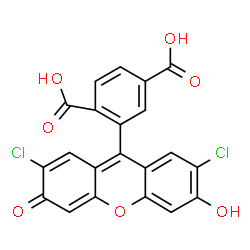 ChemSpider 2D Image | 2-(2,7-Dichloro-6-hydroxy-3-oxo-3H-xanthen-9-yl)terephthalic acid | C21H10Cl2O7