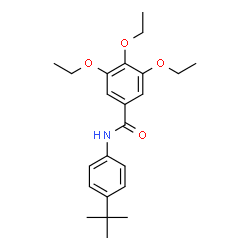 ChemSpider 2D Image | 3,4,5-Triethoxy-N-[4-(2-methyl-2-propanyl)phenyl]benzamide | C23H31NO4