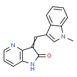 ChemSpider 2D Image | 3-[(1-Methyl-1H-indol-3-yl)methylene]-1,3-dihydro-2H-pyrrolo[3,2-b]pyridin-2-one | C17H13N3O
