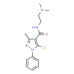 ChemSpider 2D Image | 5-Chloro-N-[2-(dimethylamino)ethyl]-3-methyl-1-phenyl-1H-pyrazole-4-carboxamide | C15H19ClN4O