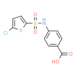 ChemSpider 2D Image | 4-(5-Chloro-thiophene-2-sulfonylamino)-benzoic acid | C11H8ClNO4S2