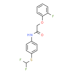 ChemSpider 2D Image | N-{4-[(Difluoromethyl)sulfanyl]phenyl}-2-(2-fluorophenoxy)acetamide | C15H12F3NO2S