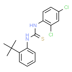 ChemSpider 2D Image | 1-(2,4-Dichlorophenyl)-3-[2-(2-methyl-2-propanyl)phenyl]thiourea | C17H18Cl2N2S