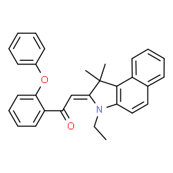 ChemSpider 2D Image | (2Z)-2-(3-Ethyl-1,1-dimethyl-1,3-dihydro-2H-benzo[e]indol-2-ylidene)-1-(2-phenoxyphenyl)ethanone | C30H27NO2