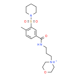 ChemSpider 2D Image | 4-(3-{[4-Methyl-3-(1-piperidinylsulfonyl)benzoyl]amino}propyl)morpholin-4-ium | C20H32N3O4S