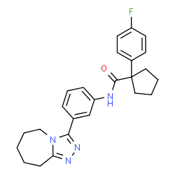 ChemSpider 2D Image | 1-(4-Fluorophenyl)-N-[3-(6,7,8,9-tetrahydro-5H-[1,2,4]triazolo[4,3-a]azepin-3-yl)phenyl]cyclopentanecarboxamide | C25H27FN4O