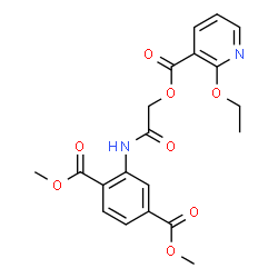 ChemSpider 2D Image | Dimethyl 2-[({[(2-ethoxy-3-pyridinyl)carbonyl]oxy}acetyl)amino]terephthalate | C20H20N2O8