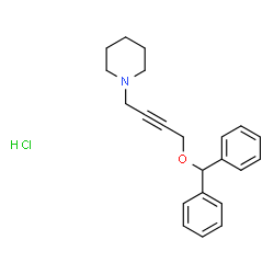 ChemSpider 2D Image | 1-[4-(Diphenylmethoxy)-2-butyn-1-yl]piperidine hydrochloride (1:1) | C22H26ClNO