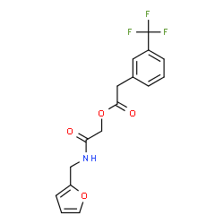ChemSpider 2D Image | 2-[(2-Furylmethyl)amino]-2-oxoethyl [3-(trifluoromethyl)phenyl]acetate | C16H14F3NO4