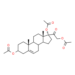 ChemSpider 2D Image | (8xi,9xi,14xi)-20-Oxopregn-5-ene-3,17,21-triyl triacetate | C27H38O7