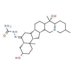 ChemSpider 2D Image | (2E)-2-[(5alpha,6E,8xi,10xi,13xi,17xi,25xi)-3,20-Dihydroxycevan-6-ylidene]hydrazinecarboxamide | C28H46N4O3