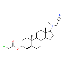 ChemSpider 2D Image | (5alpha,8xi,9xi,14xi)-17-[(Cyanomethyl)(methyl)amino]androstan-3-yl chloroacetate | C24H37ClN2O2