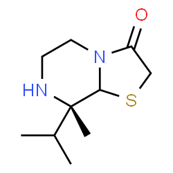 ChemSpider 2D Image | (8S)-8-Isopropyl-8-methyltetrahydro-5H-[1,3]thiazolo[3,2-a]pyrazin-3(2H)-one | C10H18N2OS