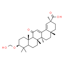 ChemSpider 2D Image | (3beta,5xi,9xi)-3-(Hydroxymethoxy)-11-oxooleana-12,18-dien-30-oic acid | C31H46O5