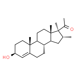 ChemSpider 2D Image | (3beta,9xi,14xi,16alpha)-3-Hydroxy-16,17-dimethylpregn-4-en-20-one | C23H36O2
