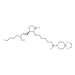 ChemSpider 2D Image | (13E,15R)-1-(1,4-Dioxa-8-azaspiro[4.5]dec-8-yl)-15-hydroxyprost-13-ene-1,9-dione | C27H45NO5