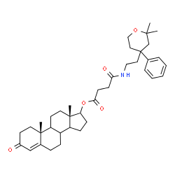ChemSpider 2D Image | (8xi,9xi,14xi)-3-Oxoandrost-4-en-17-yl 4-{[2-(2,2-dimethyl-4-phenyltetrahydro-2H-pyran-4-yl)ethyl]amino}-4-oxobutanoate | C38H53NO5