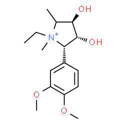 ChemSpider 2D Image | (2S,3R,4R)-2-(3,4-Dimethoxyphenyl)-1-ethyl-3,4-dihydroxy-1,5-dimethylpyrrolidinium | C16H26NO4