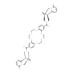 ChemSpider 2D Image | (1S,9S,1'R,9'R)-11,11'-(6,7,9,10,17,18,20,21-Octahydrodibenzo[b,k][1,4,7,10,13,16]hexaoxacyclooctadecine-2,13-diyldicarbonyl)bis(7,11-diazatricyclo[7.3.1.0~2,7~]trideca-2,4-dien-6-one) | C44H48N4O10