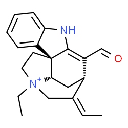 ChemSpider 2D Image | (15beta,19E)-4-Ethyl-17-oxo-2,16-didehydrocur-19-en-4-ium | C21H25N2O