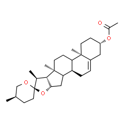 ChemSpider 2D Image | (3beta,9xi,14xi,25R)-Spirost-5-en-3-yl acetate | C29H44O4