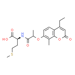 ChemSpider 2D Image | N-{2-[(4-Ethyl-8-methyl-2-oxo-2H-chromen-7-yl)oxy]propanoyl}-L-methionine | C20H25NO6S