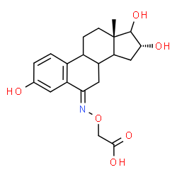 ChemSpider 2D Image | ({(E)-[(6E,8xi,9xi,14xi,16alpha)-3,16,17-Trihydroxyestra-1,3,5(10)-trien-6-ylidene]amino}oxy)acetic acid | C20H25NO6