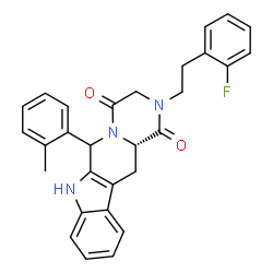 ChemSpider 2D Image | (12aS)-2-[2-(2-Fluorophenyl)ethyl]-6-(2-methylphenyl)-2,3,6,7,12,12a-hexahydropyrazino[1',2':1,6]pyrido[3,4-b]indole-1,4-dione | C29H26FN3O2