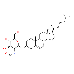ChemSpider 2D Image | (3beta,9xi,14xi,17alpha,20S)-Cholest-5-en-3-yl 2-acetamido-2-deoxy-beta-D-glucopyranoside | C35H59NO6