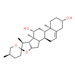 ChemSpider 2D Image | (3beta,12beta,14xi,25R)-Spirost-5-en-3,12-diol | C27H42O4