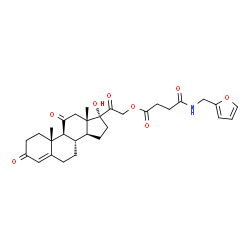 ChemSpider 2D Image | 17-Hydroxy-3,11,20-trioxopregn-4-en-21-yl 4-[(2-furylmethyl)amino]-4-oxobutanoate | C30H37NO8