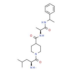 ChemSpider 2D Image | 1-(L-Leucyl)-N-{(2S)-1-oxo-1-[(1-phenylethyl)amino]-2-propanyl}-4-piperidinecarboxamide | C23H36N4O3