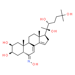 ChemSpider 2D Image | (2beta,3beta,5beta,6E,22R)-6-(Hydroxyimino)cholesta-7,14-diene-2,3,20,22,25-pentol | C27H43NO6