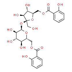 ChemSpider 2D Image | 6-O-(2-Hydroxybenzoyl)-beta-D-fructofuranosyl 6-O-(2-hydroxybenzoyl)-alpha-D-glucopyranoside | C26H30O15