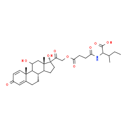 ChemSpider 2D Image | N-(4-{[(9xi,14xi)-11,17-Dihydroxy-3,20-dioxopregna-1,4-dien-21-yl]oxy}-4-oxobutanoyl)isoleucine | C31H43NO9