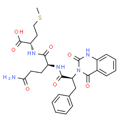 ChemSpider 2D Image | N~2~-[(2S)-2-(2,4-Dioxo-1,4-dihydro-3(2H)-quinazolinyl)-3-phenylpropanoyl]-L-glutaminyl-L-methionine | C27H31N5O7S