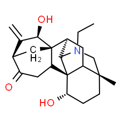 ChemSpider 2D Image | (1R,2R,5R,7R,8S,9R,13R,16S)-11-Ethyl-7,16-dihydroxy-13-methyl-6-methylene-11-azahexacyclo[7.7.2.1~5,8~.0~1,10~.0~2,8~.0~13,17~]nonadecan-4-one | C22H31NO3