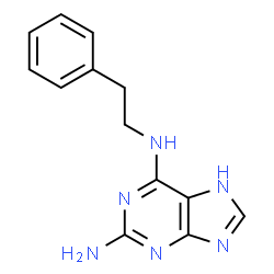 ChemSpider 2D Image | N~6~-(2-Phenylethyl)-7H-purine-2,6-diamine | C13H14N6