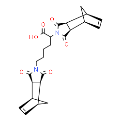 ChemSpider 2D Image | 2,6-Bis[(1S,2R,6S,7S)-3,5-dioxo-4-azatricyclo[5.2.1.0~2,6~]dec-8-en-4-yl]hexanoic acid | C24H26N2O6