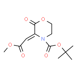 ChemSpider 2D Image | 2-Methyl-2-propanyl (3Z)-3-(2-methoxy-2-oxoethylidene)-2-oxo-4-morpholinecarboxylate | C12H17NO6