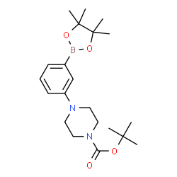 ChemSpider 2D Image | tert-butyl 4-(3-(4,4,5,5-tetramethyl-1,3,2-dioxaborolan-2-yl)phenyl)piperazine-1-carboxylate | C21H33BN2O4