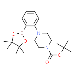 ChemSpider 2D Image | tert-Butyl 4-(2-(4,4,5,5-tetramethyl-1,3,2-dioxaborolan-2-yl)phenyl)piperazine-1-carboxylate | C21H33BN2O4