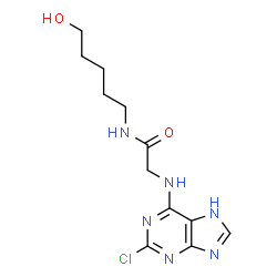 ChemSpider 2D Image | N~2~-(2-Chloro-7H-purin-6-yl)-N-(5-hydroxypentyl)glycinamide | C12H17ClN6O2