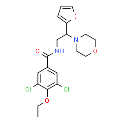 ChemSpider 2D Image | 3,5-Dichloro-4-ethoxy-N-[2-(2-furyl)-2-(4-morpholinyl)ethyl]benzamide | C19H22Cl2N2O4