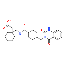 ChemSpider 2D Image | cyclohexaneacetic acid, 1-[[[[4-[(2-hydroxy-4-oxo-3(4H)-quinazolinyl)methyl]cyclohexyl]carbonyl]amino]methyl]- | C25H33N3O5