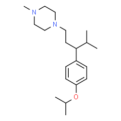 ChemSpider 2D Image | 1-[3-(4-Isopropoxyphenyl)-4-methylpentyl]-4-methylpiperazine | C20H34N2O