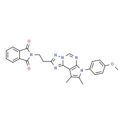 ChemSpider 2D Image | 2-{2-[7-(4-Methoxyphenyl)-8,9-dimethyl-7H-pyrrolo[3,2-e][1,2,4]triazolo[1,5-c]pyrimidin-2-yl]ethyl}-1H-isoindole-1,3(2H)-dione | C26H22N6O3