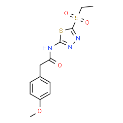 ChemSpider 2D Image | N-[5-(Ethylsulfonyl)-1,3,4-thiadiazol-2-yl]-2-(4-methoxyphenyl)acetamide | C13H15N3O4S2