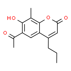 ChemSpider 2D Image | 6-Acetyl-7-hydroxy-8-methyl-4-propyl-2H-chromen-2-one | C15H16O4