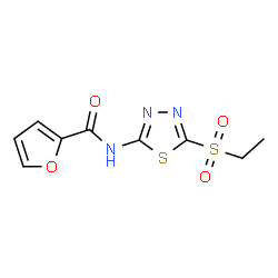 ChemSpider 2D Image | N-[5-(Ethylsulfonyl)-1,3,4-thiadiazol-2-yl]-2-furamide | C9H9N3O4S2